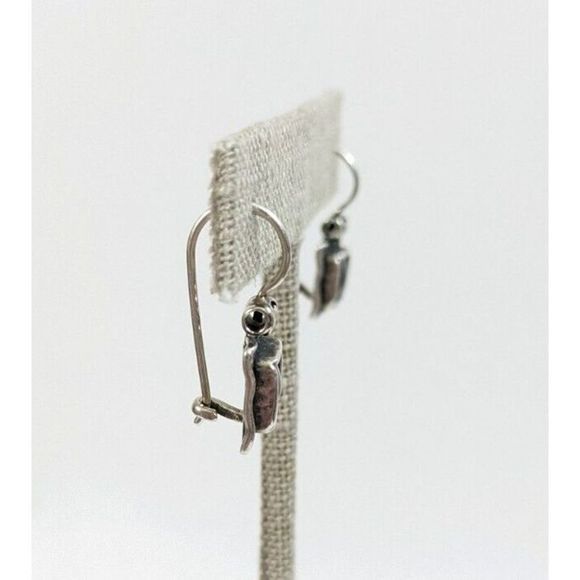 Silpada Garnet Square Sterling Silver 925 - Kidney Wire Earrings - Picture 3 of 8